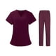 thumbnail image 4 of Conjunto de uniforme médico para mujer, uniforme de trabajo, ropa de trabajo de enfermería roja, top y pantalón, kit médico Talla S, 4 of 9