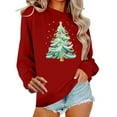 thumbnail image 3 of Jsaierl Womens Christmas Fleece Sweatshirts Plus Size Christmas Print Sweatshirt Soft Pullover Sweater Tops Round Neck Tunic Long Sleeve Shirts Christmas Clothes, 3 of 7