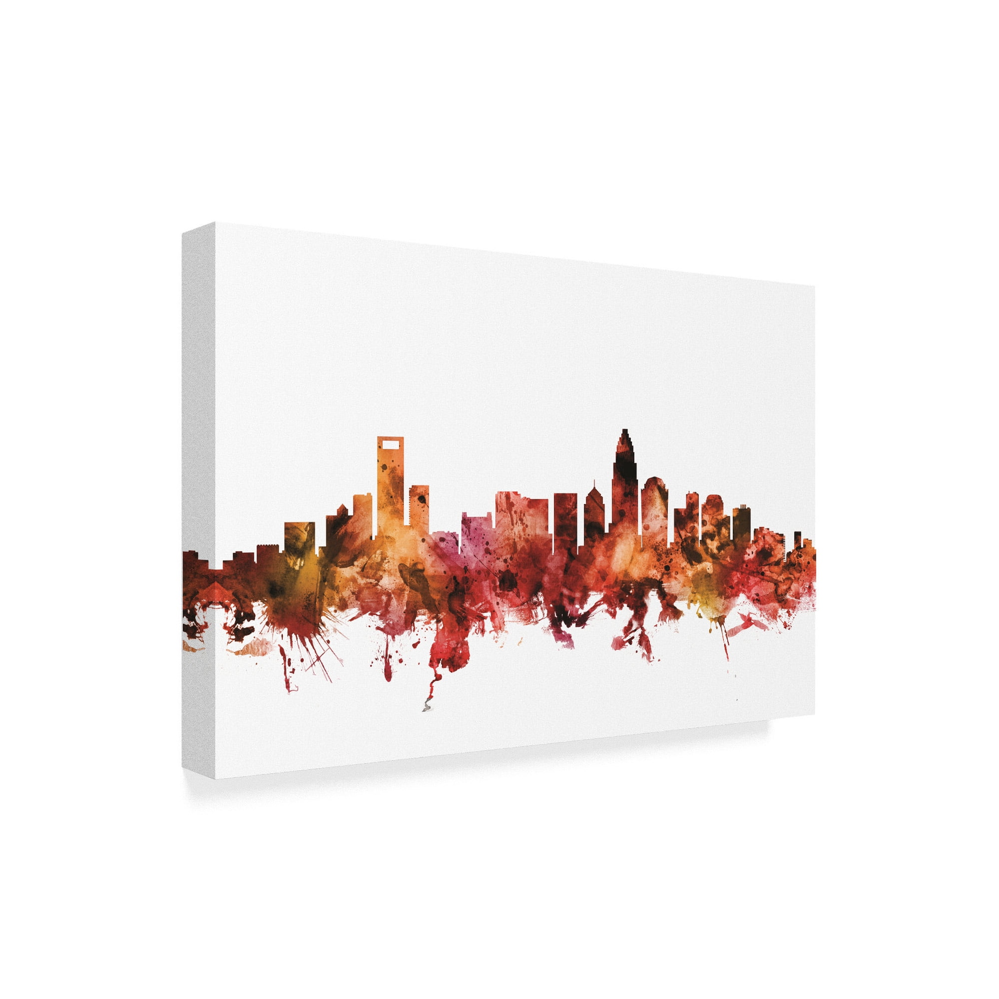 Trademark Fine Art 'Charlotte North Carolina Skyline Red' Canvas Art by Michael Tompsett