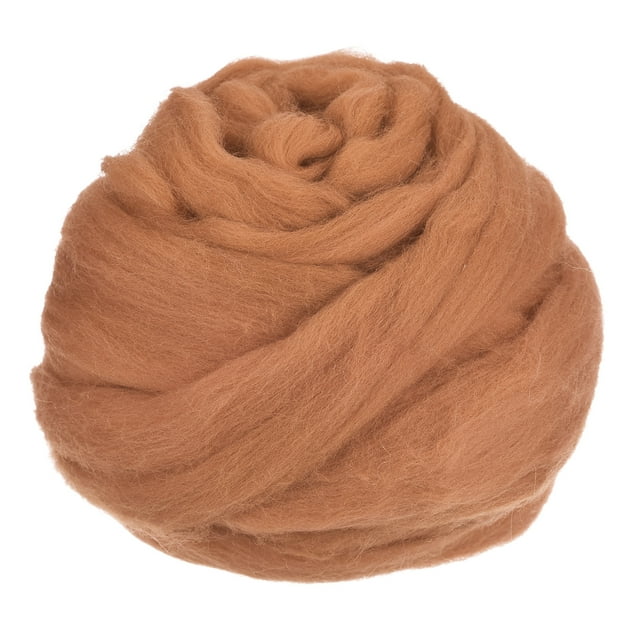 Aguja Fieltro Lana, 8,5 Oz Naturaleza Fibra Lana Hilo Mechero para Fieltrado Húmedo, Manualidades, Materiales Bricolaje (Marrón Claro)
