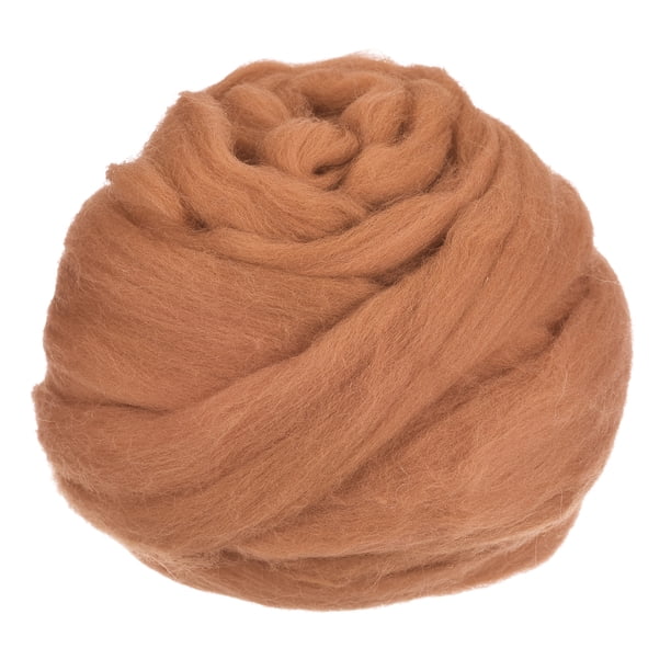 Aguja Fieltro Lana, 8,5 Oz Naturaleza Fibra Lana Hilo Mechero para Fieltrado Húmedo, Manualidades, Materiales Bricolaje (Marrón Claro)