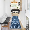 thumbnail image 4 of iOhouze Runner Rugs 2'x6' Washable Runners Moroccan Non Slip Ultra Soft Print Geometric Thin Indoor Rug Runner for Hallway Entryway Bedroom Kitchen, Blue, 4 of 9