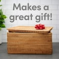 thumbnail image 6 of Rattan Basket with Lid - 18" L x 13" W x 12" H, Rattan Storage Basket, Large Wicker Basket with Lid, Rattan Baskets for Storage, Wicker Storage Basket with Lids, and Rattan Box with Lid, 6 of 6