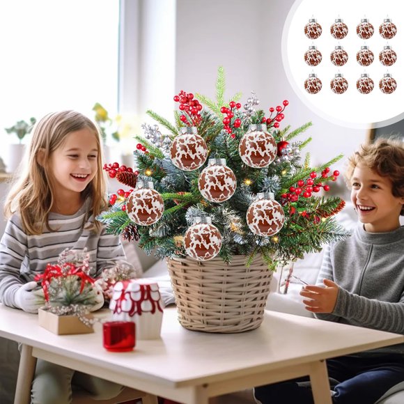 Adornos navideños de macarons | Juego de 12 bolas decorativas colgantes para decorar el árbol de Navidad | Adornos festivos de plástico para la decoración del hogar y la oficina.