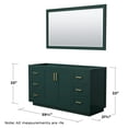 thumbnail image 4 of Wyndham Collection Miranda 60" No Sink Wood Single Bathroom Vanity in Green/Gold, 4 of 5