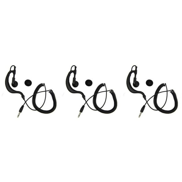 jesticaly Listen Only Earpiece for Radio,1 Pin 3 .5mm G shape Headset for two -way radio 3Set