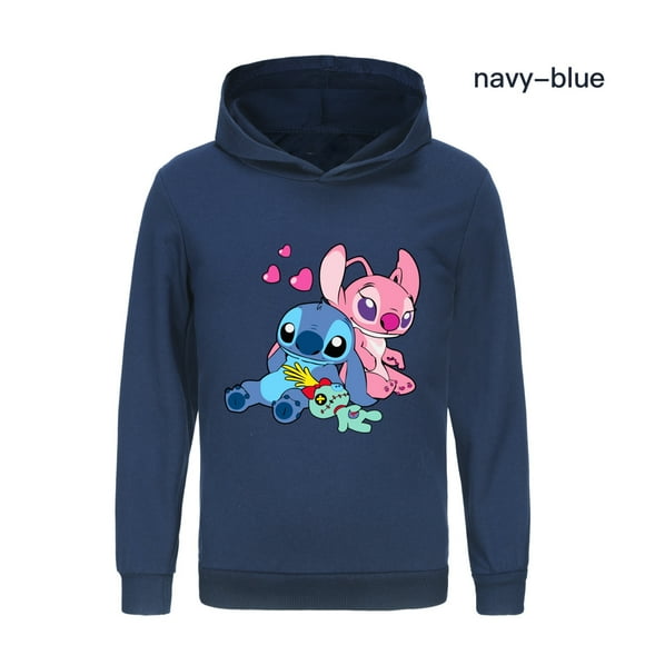 Stitch Hoodie, Comfortable Cotton Hooded Pullover, Light Casual Long Sleeve Sweatshirt, Boys Girls Hoodie, Top