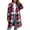 Hot Pink plaid jacket women, variant on Women Plaid Shacket Jacket Trendy Fall Casual Button Wool Blend Tartan Trench Coat Long Winter Clothing with Pockets Black,XXL