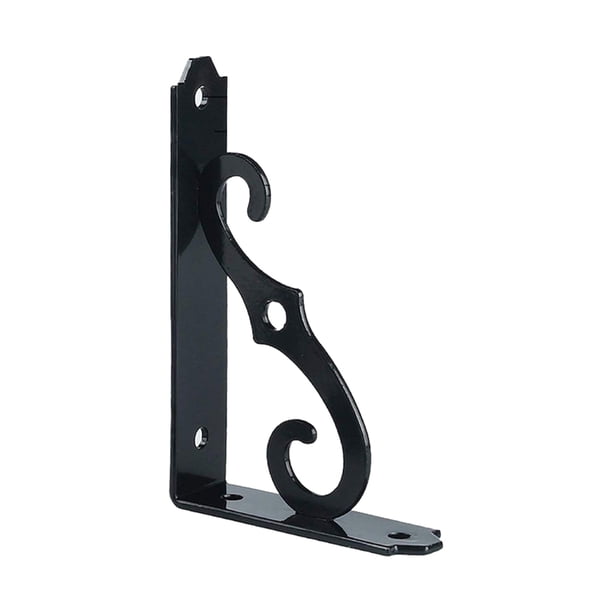 Eigraketly Estantería de hierro con estante de carga y moldura integrada en forma de L Más resistente El diseño en forma de S es hermoso Herramientas y ferretería negro 5 pulgadas
