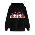 thumbnail image 2 of PNTUTB Women's Merry Christmas Letter Print Hooded Drawstring Pullover Casual Long Sleeve Loose Sweatshirts with Pocket, 2 of 6