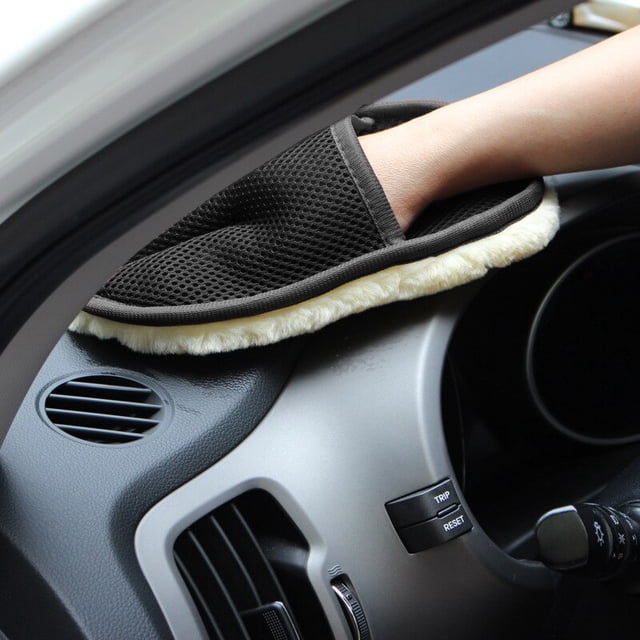 1 Pcs Car Styling Wool Soft Car Washing Gloves Cleaning Brush Motorcycle Washer Care Products Multifunction Thick Cleaning GloveOrange He Qiyong unisex