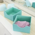thumbnail image 3 of Household Essentials 2-Pack of Drawer Organizers, Sturdy Chipboard Wrapped In Soft Polyester Fabric, Stylish and Functional Storage Solution, 3” H x 6” W x 6” D, Seafoam Green, 3 of 9