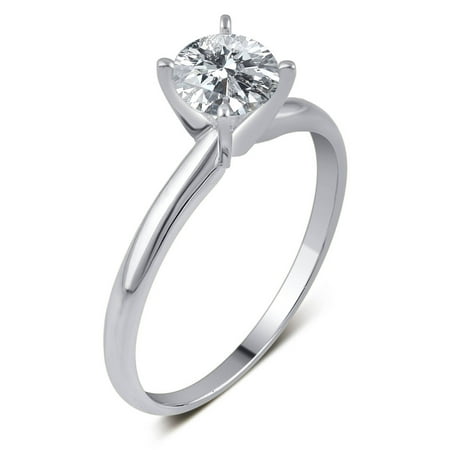 1/2 Carat T.W. IGL Certified Round Solitaire Diamond 14kt White Gold Engagement Ring