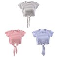 thumbnail image 4 of Camiseta de Rayas para Mujer de de Chicas Ropa de Moda de Playa METRO, 4 of 9