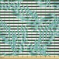 thumbnail image 2 of Ambesonne Abstract Art Fabric by the Yard Microfiber, Botany Leaves Stripes, 3 Yards, Turquoise and Charcoal Grey, 2 of 2