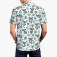 thumbnail image 3 of Balery Bears and Tropical Leaves Printed Men’s Short Sleeve Polo Shirt, Midweight Men's Shirt,Golf Polo shirts -Large, 3 of 8