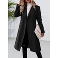 thumbnail image 4 of Fall Winter Womens Long Double Breasted Coats Lapel Collar Pea Coat Slim Fit Jackets Trench Coat Outwear, 4 of 6
