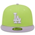 thumbnail image 2 of Men's New Era Neon Green/Purple Los Angeles Dodgers Spring Basic Two-Tone 9FIFTY Snapback Hat, 2 of 6