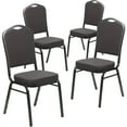 thumbnail image 2 of BizChair 4 Pack Crown Back Stacking Banquet Chair in Gray Fabric - Silver Vein Frame, 2 of 14