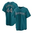 thumbnail image 1 of Mariners Seattle Mariners 24 Griffey Jr. 44 Rodriguez MLB Chandail de Baseball Chandail 44#Rodriguez-Aqua Blue Green-Hu, 1 of 2
