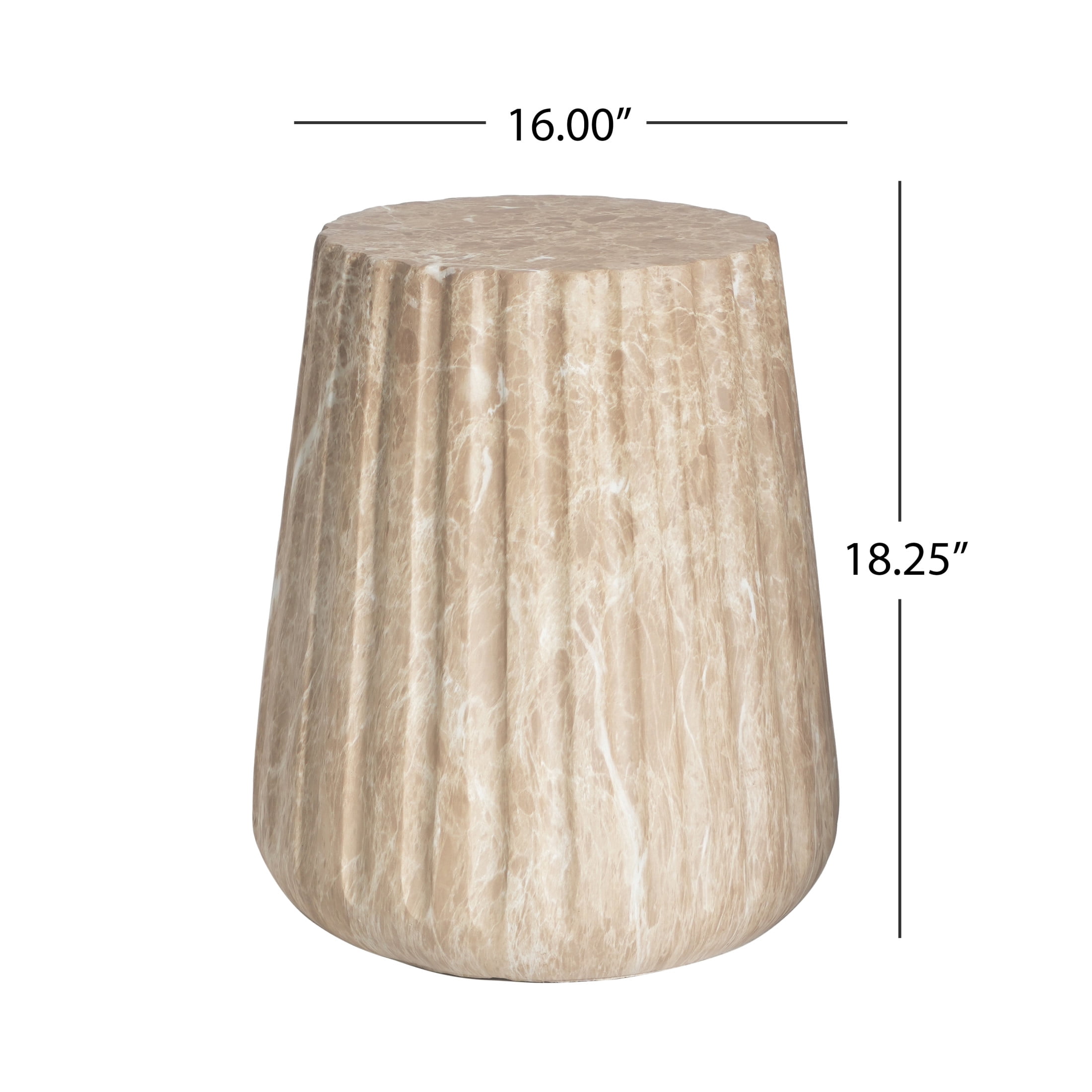 Christopher Knight Home Cylindrical Side Table, Lightweight Concrete Round End Table for Indoor & Outdoor Use, Gold