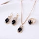 thumbnail image 1 of Nvzi Conjunto de joyas de diamantes de imitación con forma de gota de agua a la moda, collar con colgante de gota de agua retro,conjunto de joyas para madre, novia, boda, negro C, 1 of 4