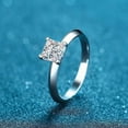 thumbnail image 3 of 1ct D Color Princess Cut Moissanite Engagement Ring for Women - 925 Sterling Silver Wedding Bridal Jewelry Gift-Size 5, 3 of 9