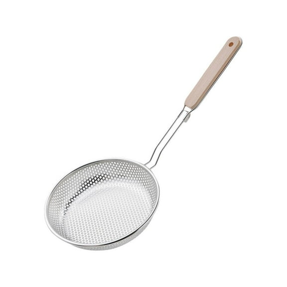 Stainless Steel Colander with Wooden Handle - Multi-Use Strainer Basket for Kitchen