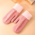 thumbnail image 4 of Women Winter Gloves 1 Pair Color Elastic Thickened Soft Plush Warm Windproof, 4 of 5