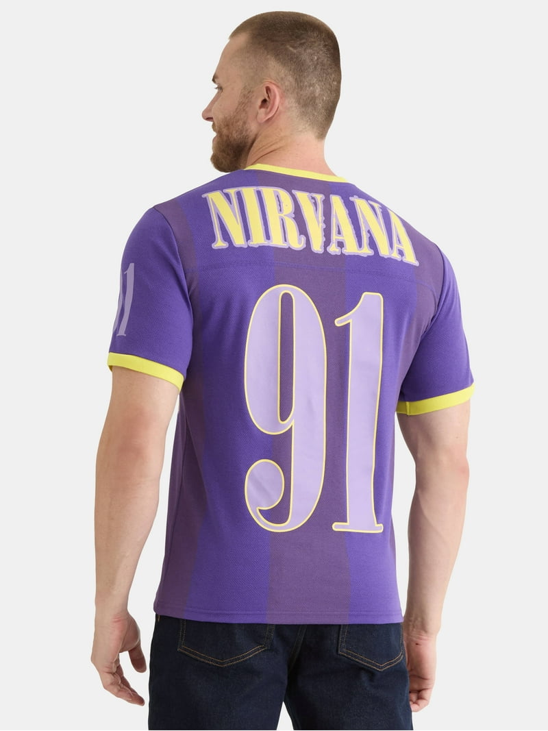 Nirvana Men's and Big Men's Graphic Mesh Football Jersey Style