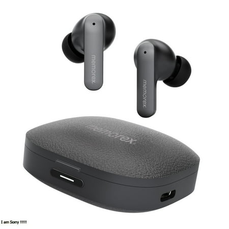 Memorex True Wireless Translation Earbuds with AI Real-Time Language Translation, Active Noise Cancellation, Bluetooth, 144 Languages, 6-Hour Playtime, Black (MX-TW100(K))