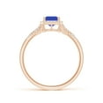 thumbnail image 2 of ANGARA Natural 1 ct Tanzanite Criss Cross Ring with Diamond Halo in 14K Rose Gold for Women (Size-7x5mm) | December Birthstone, Anniversary, Jewelry Gift for Women | Natural Tanzanite Ring, 2 of 9