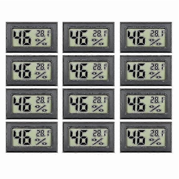 12-Pack Digital Hygrometer Thermometer - Mini Indoor Humidity/Thermometer