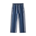 thumbnail image 4 of B91xZ Ripped Jeans for Men Premium Cowboy Cut Regular Fit Ripped Jean,Blue L, 4 of 5