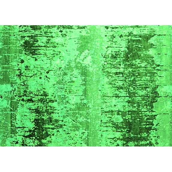 Ahgly Company Indoor Rectangle Oriental Green Industrial Area Rugs, 6' x 9'