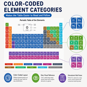 Periodic Table of Elements Poster, Color-Coded Chemistry Classroom Chart, Science Educational Wall Decor, 19.7 x 27.6 Inch