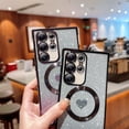 thumbnail image 4 of Funda Magnética De Lujo Galvanizada Degradada Con Purpurina Love Heart Para Samsung S23 S22 S21 Ultra Plus S20 S21 FE TPU A Prueba De Golpes, 4 of 4