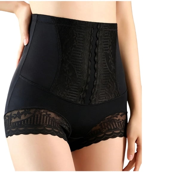CBASIHI Womens Lace Shapewear Shorts for Tummy Control- Butt Lifting Anti Chafing Stretch High Waist Smooth Boyshort Underwears Black Size M