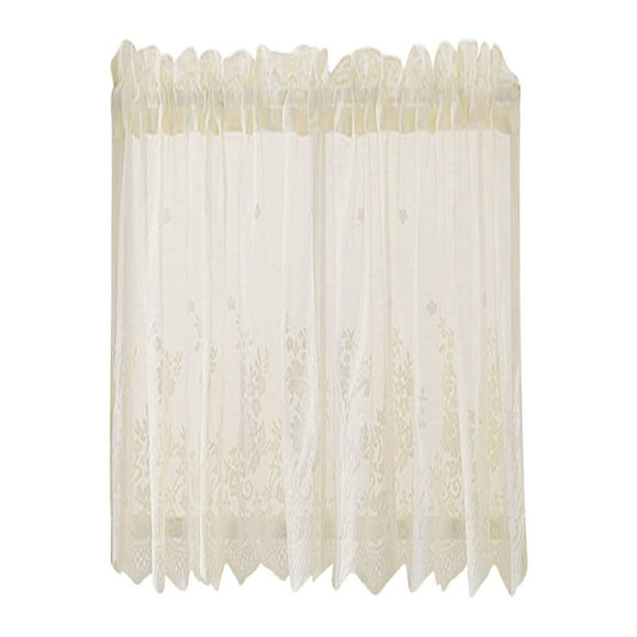 Hearth & Gear Lace Floral Lace Curtains Kitchen Coffee Curtains Bedroom Rod Curtains Lace Short Curtains Lace Curtains 35 X 29 Inches 1Panels Small Door Curtain Curtain Room Darkening Fabric Shower