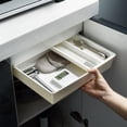 thumbnail image 3 of CNKOO Under Table Drawer Self Adhesive Desk Drawer Organizer Pop-Up Hidden Drawer Under Desk for Office/Desk/Kitchen, 3 of 11