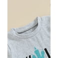 thumbnail image 6 of Yunliwuli Infant Boys Summer Clothes Outfits Letter Print Crew Neck Short Sleeve T-Shirts and Baseball/Shark/Dinosaur Print Shorts Suit, 6 of 9