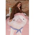 thumbnail image 5 of Cute Pink Piggy Pig Soft Throw Blanket All Season Microplush Warm Blankets Lightweight Tufted Fuzzy Flannel Fleece Throws Blanket for Bed Sofa Couch 50"x40", 5 of 6
