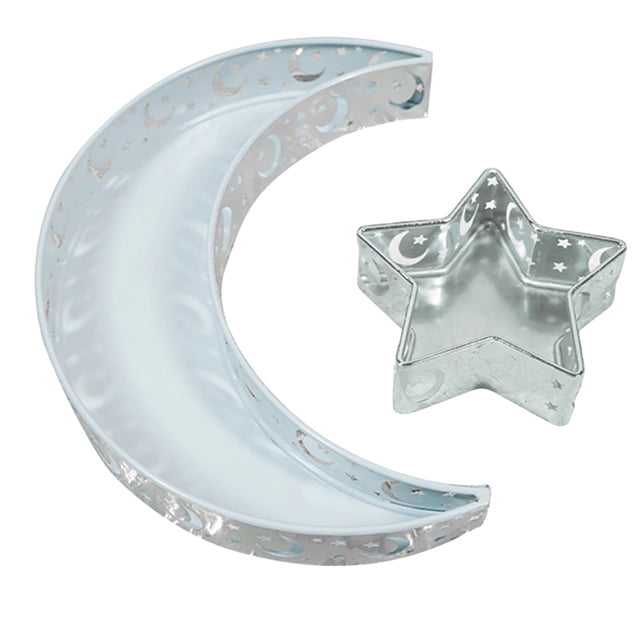 Wdftyju Bandeja de servicio - 2 piezas Moon Star Plato de cena Bandeja Plato de fruta Decoración de Ramadán Wdftyju 6pn3cu8vk4jj0nz2D02