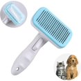 thumbnail image 1 of Cepillo pulidor autolimpiante con mango antideslizante: cepillo para gatos, cepillo para perros, peine de aseo (azul bebé), 1 of 5