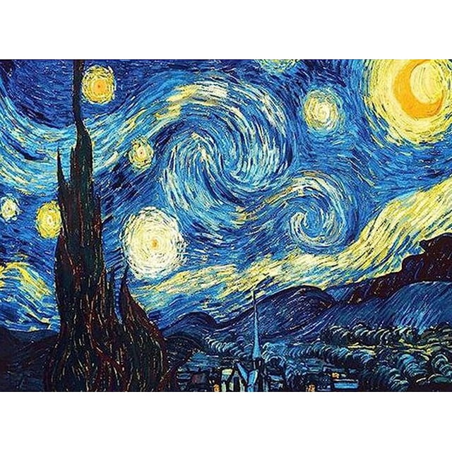 Kit de pintura de diamantes Van Gogh 5d, noche estrellada, mosaico de bordado de diamantes completo, punto de cruz, olas de Kanagawa, pintura famosa ukiyo-e