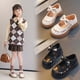 thumbnail image 5 of Zapatos de niña Otoño Zapatos pequeños de cuero con estampado floral Zapatos con lazo Zapatos de princesa de boca baja para rendimiento Primavera y otoño, 5 of 6