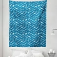 thumbnail image 1 of Fishes Tapestry, Abstract Aquatic Life with Geometric Design Diamonds and Circles, Fabric Wall Hanging Decor for Bedroom Living Room Dorm, 5 Sizes, Petrol Blue Pale Blue, by Ambesonne, 1 of 1