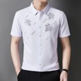 thumbnail image 4 of MDUKONU Chemise Homme Affaires Décontractée Manches Courtes Douce Chemise Classique Blanc TG, 4 of 6
