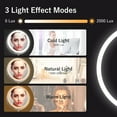 thumbnail image 2 of Wattne Rechargeable Lighted Makeup Mirror with 3 Color Lights, 8 Inch Magnifying Mirror Double Sided Led Vanity Mirror, 10X Magnification Cosmetic Light up Mirror (Brushed Nickel), 2 of 7