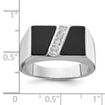 thumbnail image 5 of 925 Sterling Silver Men's Cubic Zirconia and Onyx Ring Size 9, 5 of 5